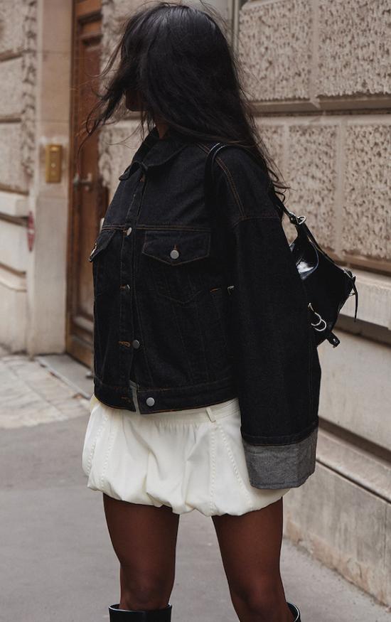 Marcc Raw Indigo Wash Turn Up Cuff Contrast Stitch Denim Jacket